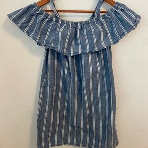 J. Crew Denim Blue Striped Kids Dress